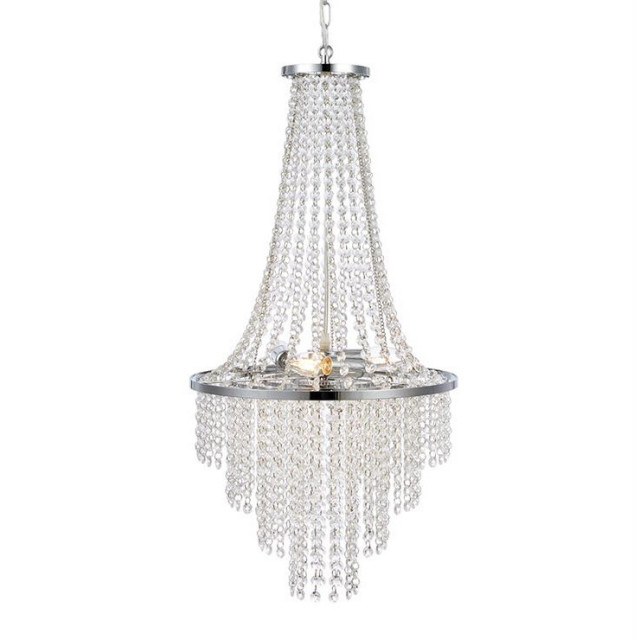 Candelabru argintiu/transparent din metal cu 3 becuri Allington Markslojd