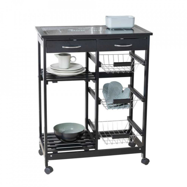 Carucior negru din metal Bon Appetit Wenko