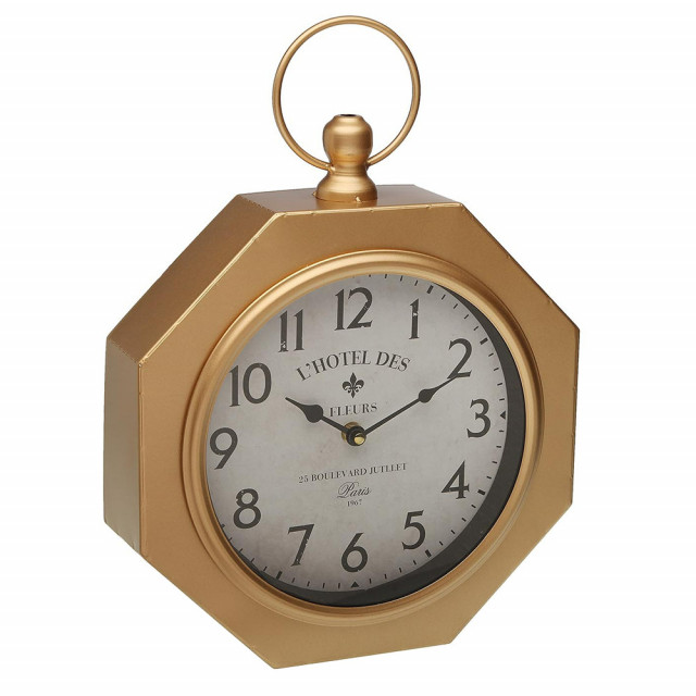 Ceas de masa auriu din metal 28x39 cm Vintage Versa Home