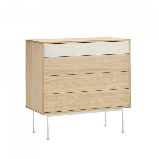 Comoda crem/maro din metal 90 cm Yoko Teulat