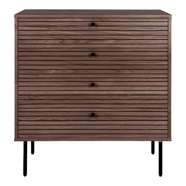 Comoda maro inchis din metal 80 cm Kyoto House Nordic