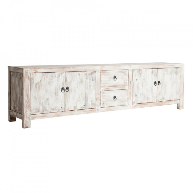 Comoda TV alb antic/maro din lemn 220 cm Lavik Vical Home
