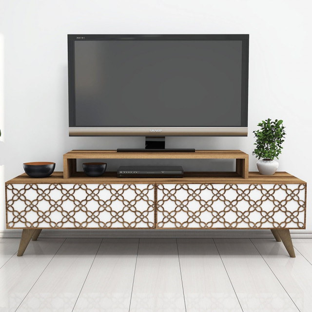 Comoda TV maro/alb 140 cm City The Home Collection