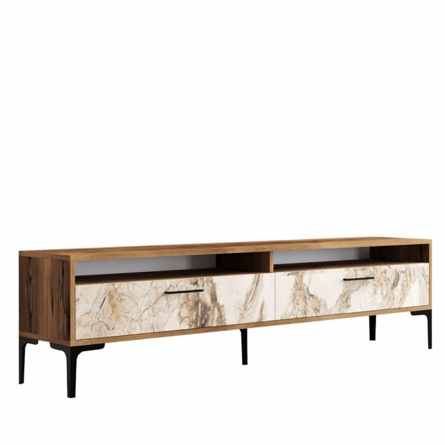 Comoda TV maro/alba 180 cm Istambul Marble The Home Collection