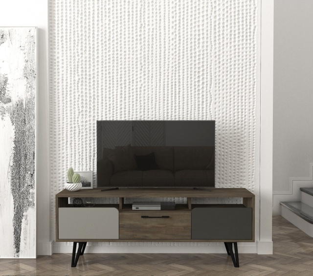 Comoda TV maro/gri 150 cm Onetto The Home Collection