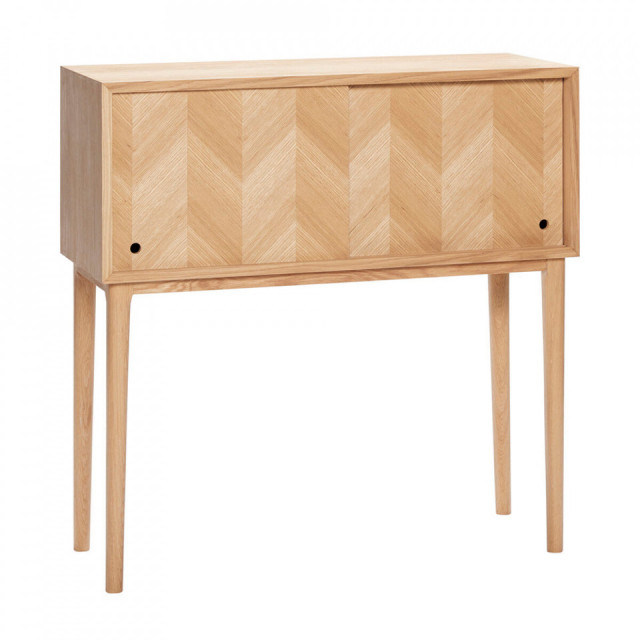 Consola maro din lemn 90 cm Herringbone Hubsch