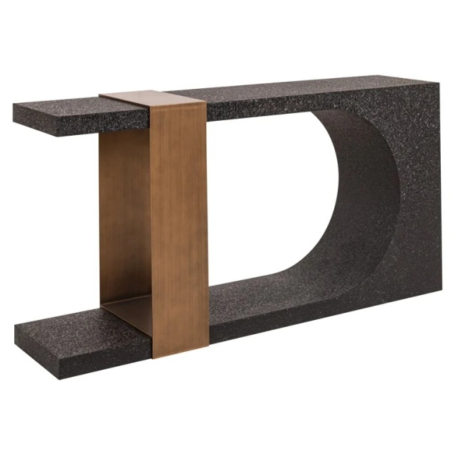 Consola maro/neagra din metal 150 cm Bazel Richmond Interiors