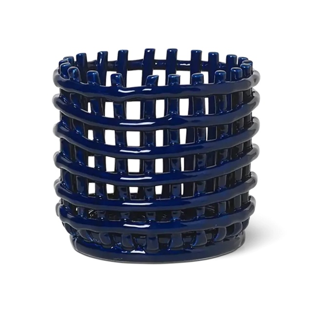 Cos albastru din ceramica Chiara S Ferm Living