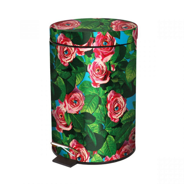 Cos de gunoi multicolor din metal 12 L Roses Seletti