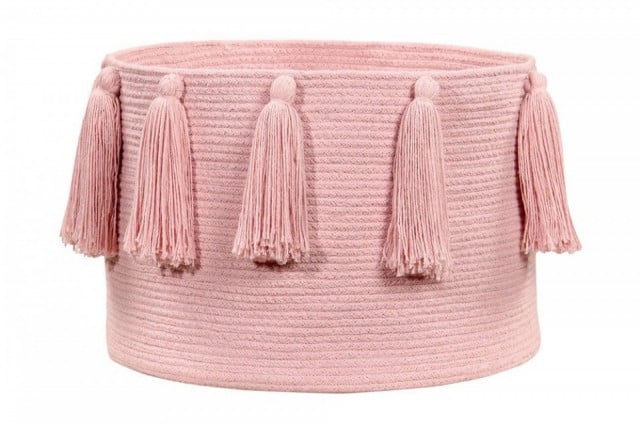 Cos roz din bumbac Tassels Pink Lorena Canals
