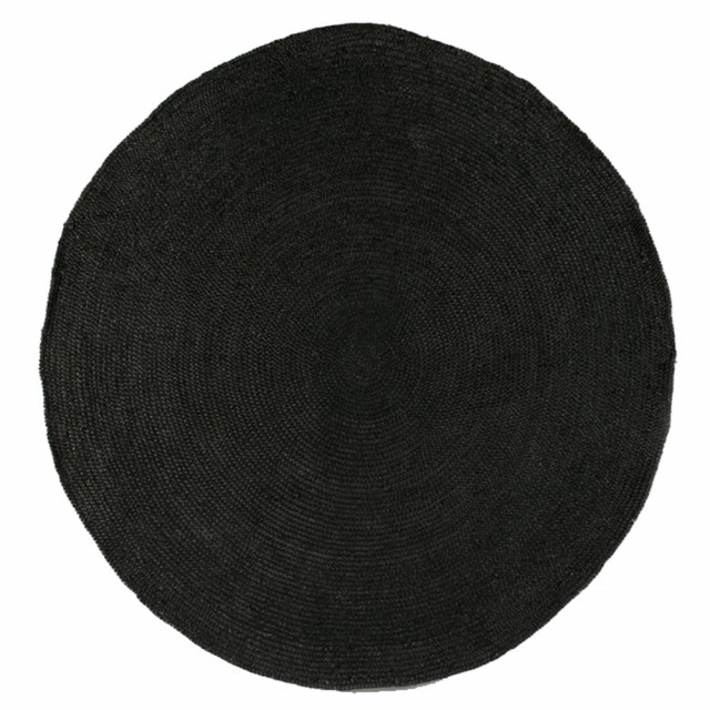 Covor negru din fibre naturale 200 cm Kingman Thai Natura