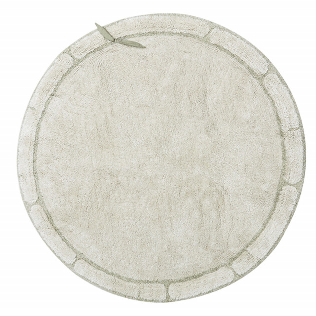 Covor rotund verde din bumbac 120 cm Bamboo Leaf Lorena Canals