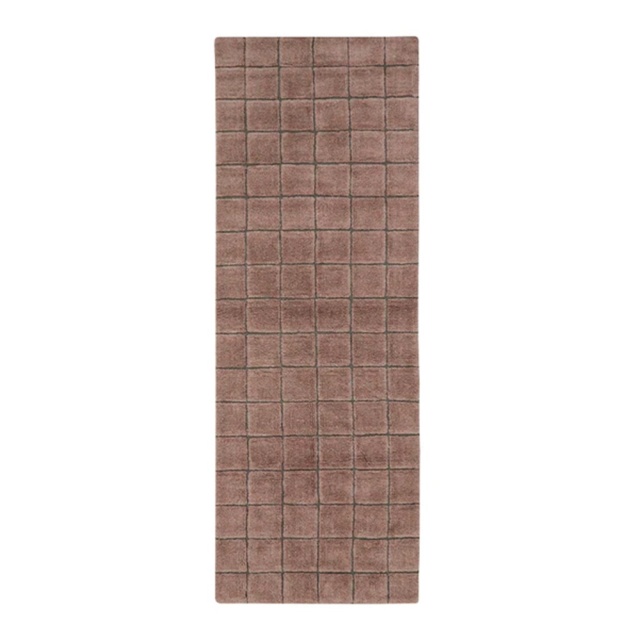 Covor roz/maro din fibre naturale 80x230 cm Mosaic Lorena Canals