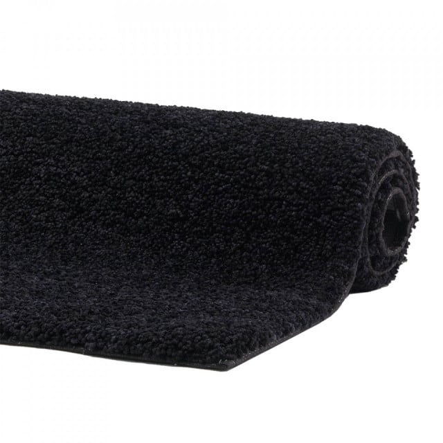 Covoras pentru baie negru din fibre sintetice 60x60 cm Loa Aquanova