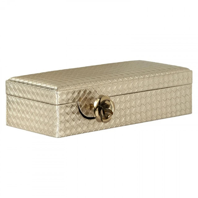 Cutie cu capac pentru bijuterii aurie din metal Trace Richmond Interiors