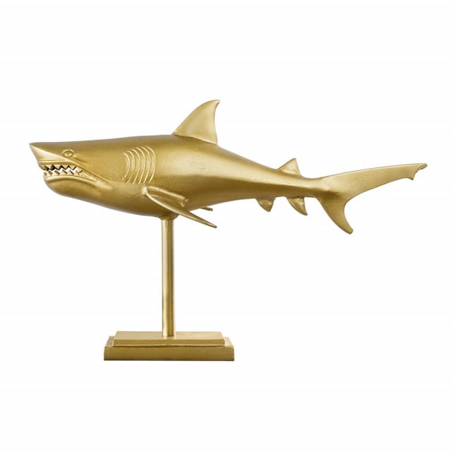 Decoratiune aurie din aluminiu 44 cm Shark The Home Collection