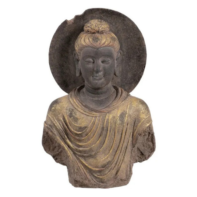 Decoratiune aurie din polirasina 82 cm Busto Buddha Denzzo