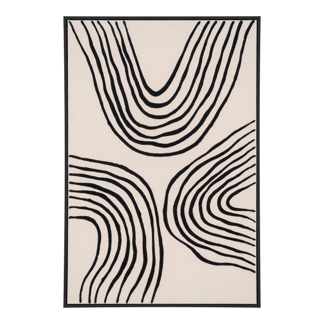 Decoratiune de perete crem/neagra din bumbac 60x90 cm Lipari House Nordic