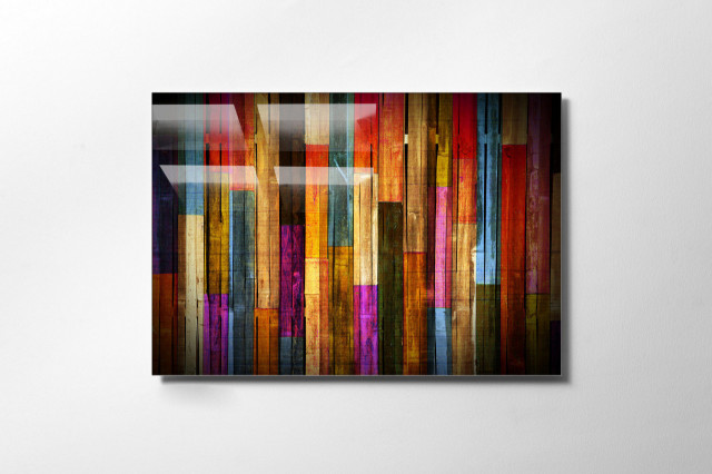 Decoratiune de perete multicolora din sticla 50x70 cm UV-001 The Home Collection
