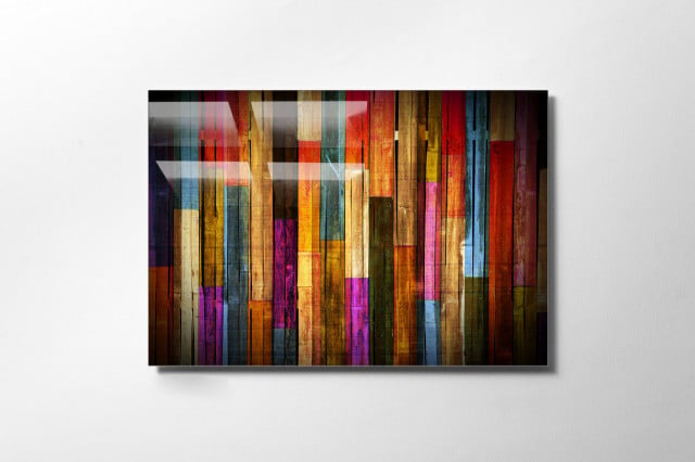 Decoratiune de perete multicolora din sticla 70x100 cm UV-002 The Home Collection