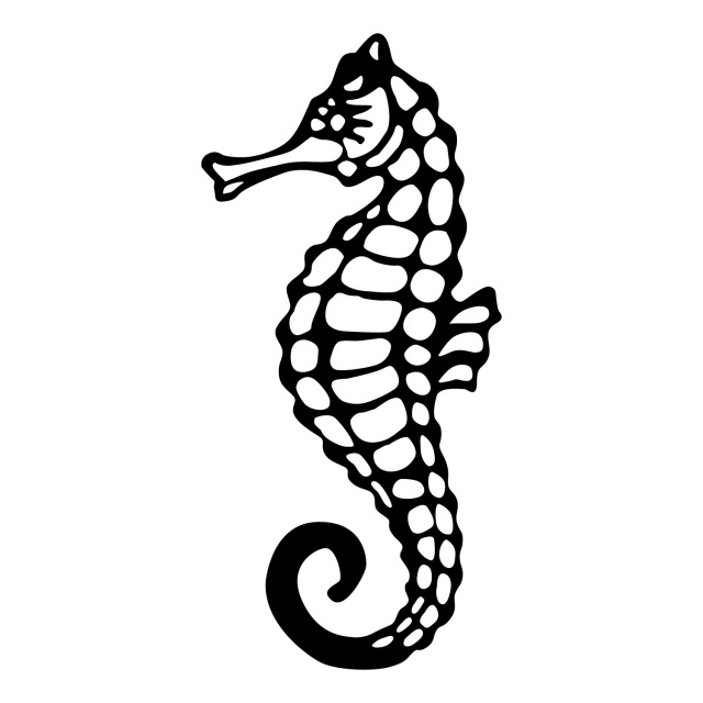 Decoratiune de perete neagra din metal 25x53 cm Seahorse The Home Collection