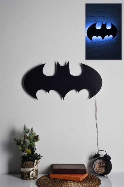 Decoratiune luminoasa albastra Batman The Home Collection