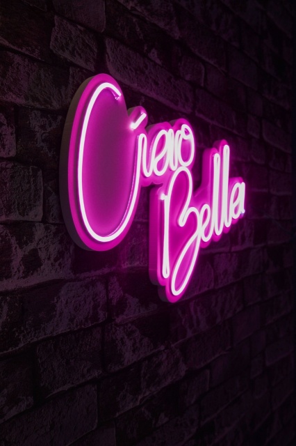 Decoratiune luminoasa de perete roz din plastic Ciao Bella The Home Collection
