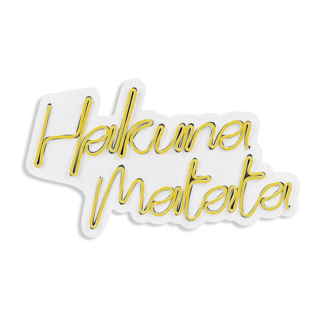 Decoratiune luminoasa galbena din plastic Hakuna Matata The Home Collection