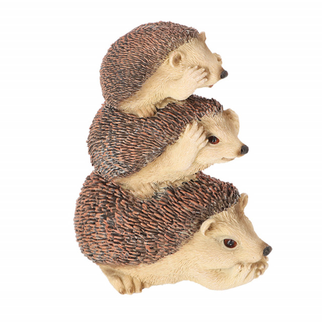 Decoratiune maro din fibre sintetice 20 cm Hedgehog Tower Esschert Design