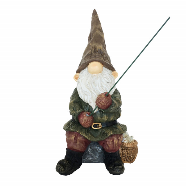 Decoratiune multicolora din polirasina 26 cm Fishing Gnome Esschert Design