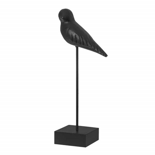 Decoratiune neagra din lemn 35 cm Bird Riverdale