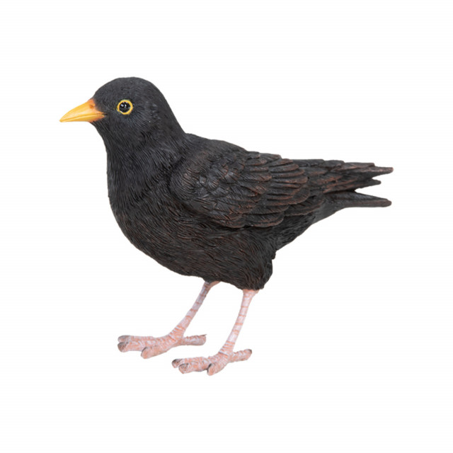 Decoratiune neagra din polirasina 12 cm Common Blackbird Esschert Design