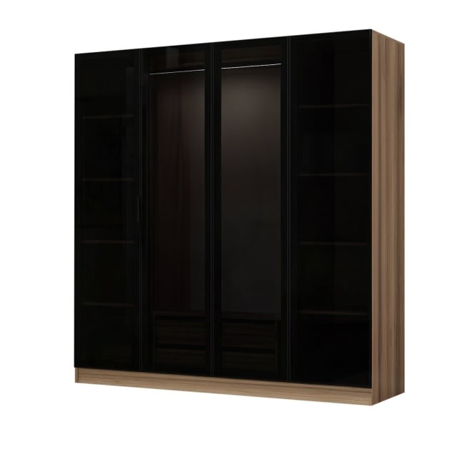 Dulap maro/negru 210 cm Kale The Home Collection