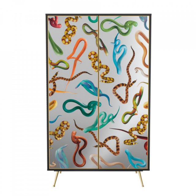 Dulap multicolor din sticla 200 cm Snakes Toiletpaper Seletti