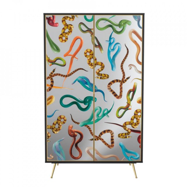 Dulap multicolor din sticla si MDF 200 cm Snakes Toiletpaper Seletti