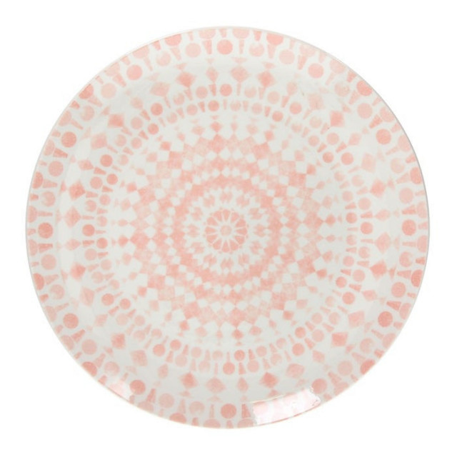 Farfurie intinsa alba/roz din ceramica 27 cm Spring The Home Collection