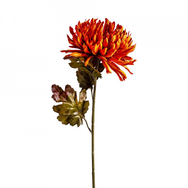 Floare artificiala portocalie din fibre sintetice 79 cm Crisantema Vical Home
