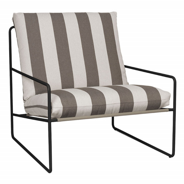 Fotoliu exterior negru/maro din textil Desert Ferm Living