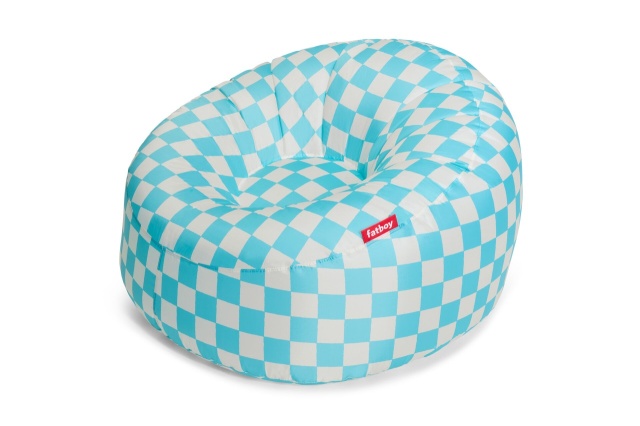 Fotoliu gonflabil exterior albastru azur din textil Lamzac O 3.0 Fatboy