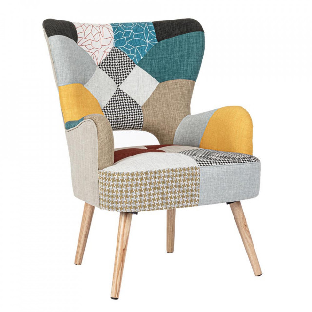 Fotoliu multicolor din textil Galatea Queen Bizzotto
