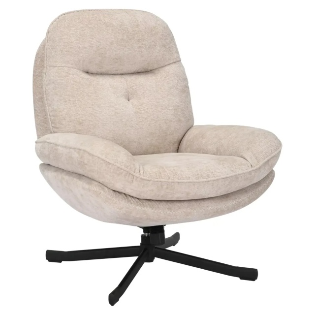 Fotoliu rotativ bej deschis din textil Harper The Home Collection