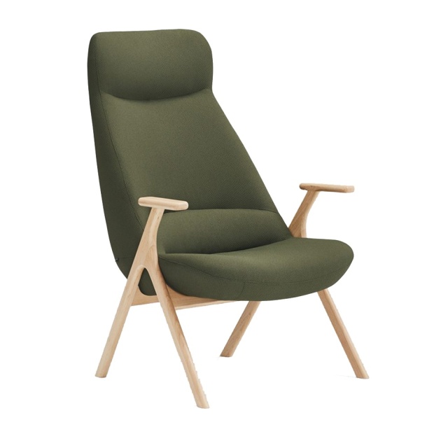 Fotoliu verde/maro din textil Dins Teulat