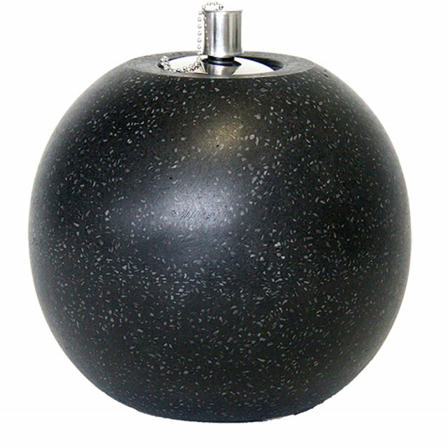 Lampa cu ulei neagra din granit si aluminiu pentru exterior 20 cm Ozerra Esschert Design