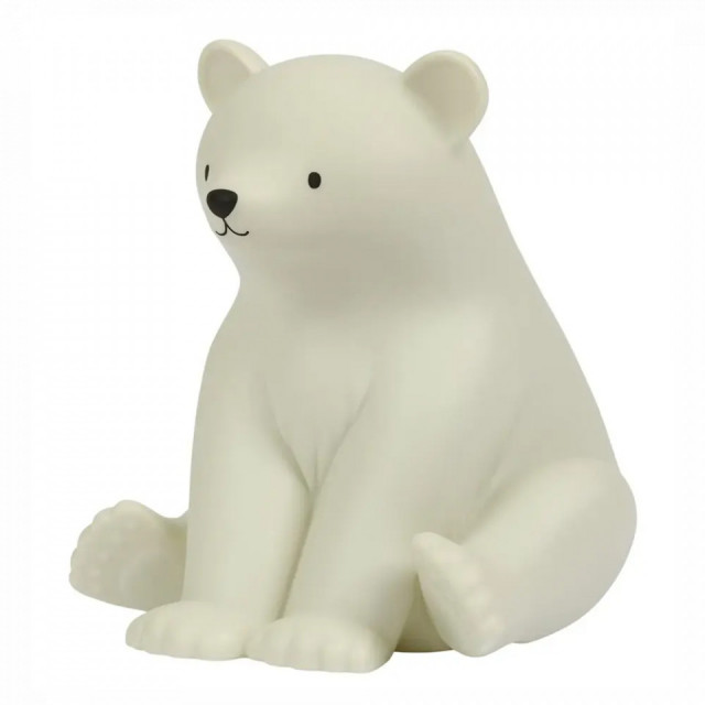 Lampa de veghe alba din fibre sintetice cu LED 18 cm Polar Bear A Little Lovely Company