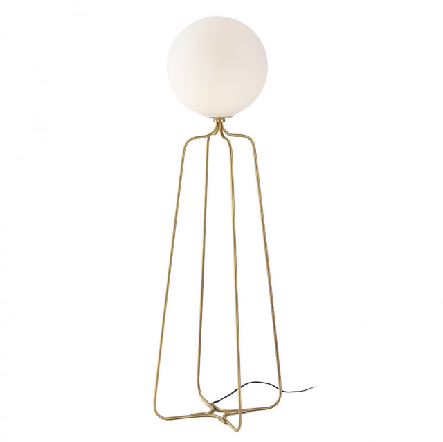 Lampadar alb/auriu din metal si sticla 170 cm Adera Thai Natura