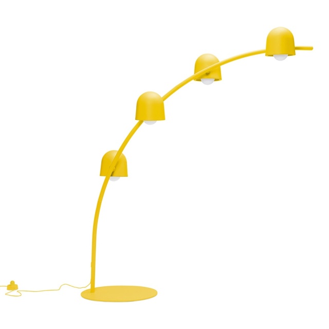 Lampadar dimabil galben din metal cu 4 becuri 234 cm Lebow Fatboy