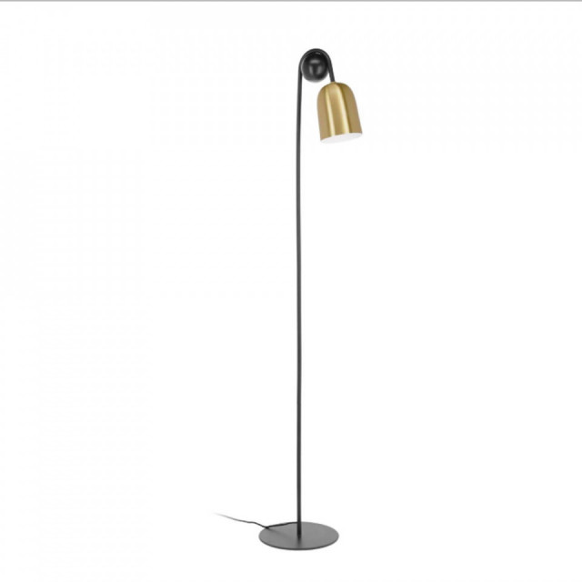 Lampadar negru/auriu din marmura si metal 180 cm Natsumi Kave Home