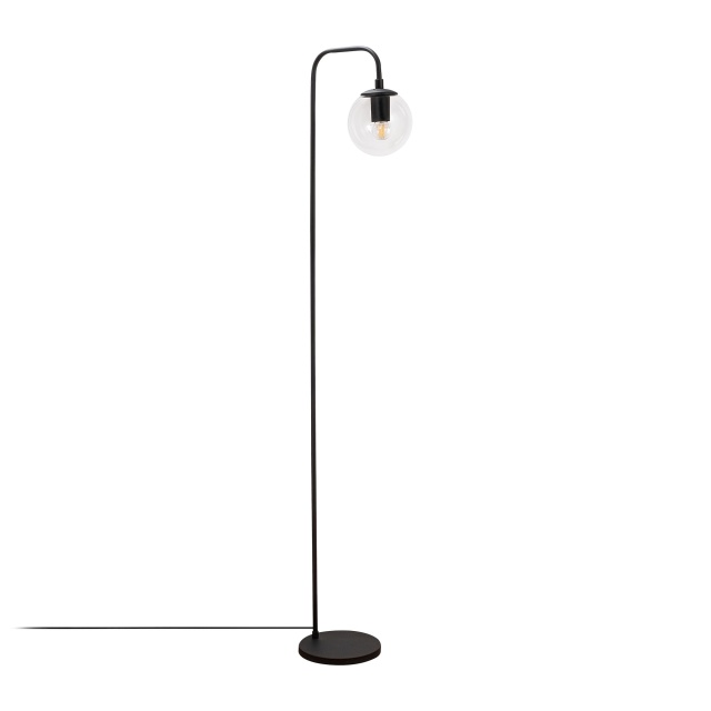 Lampadar negru/transparent din metal 146 cm Viran The Home Collection