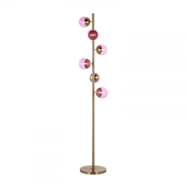 Lampadar roz/auriu din metal cu 6 becuri 166 cm Zola Richmond Interiors