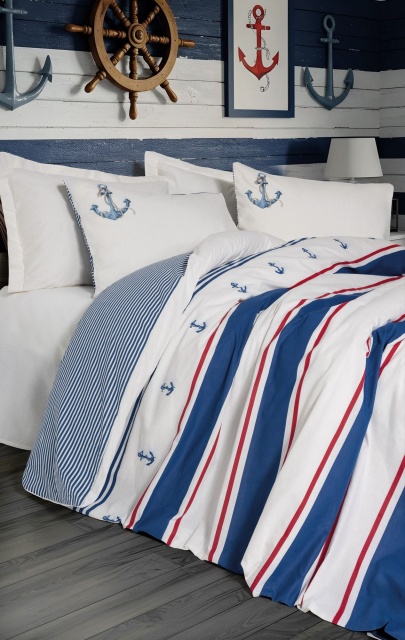 Lenjerie pat multicolora din bumbac Brine Double The Home Collection